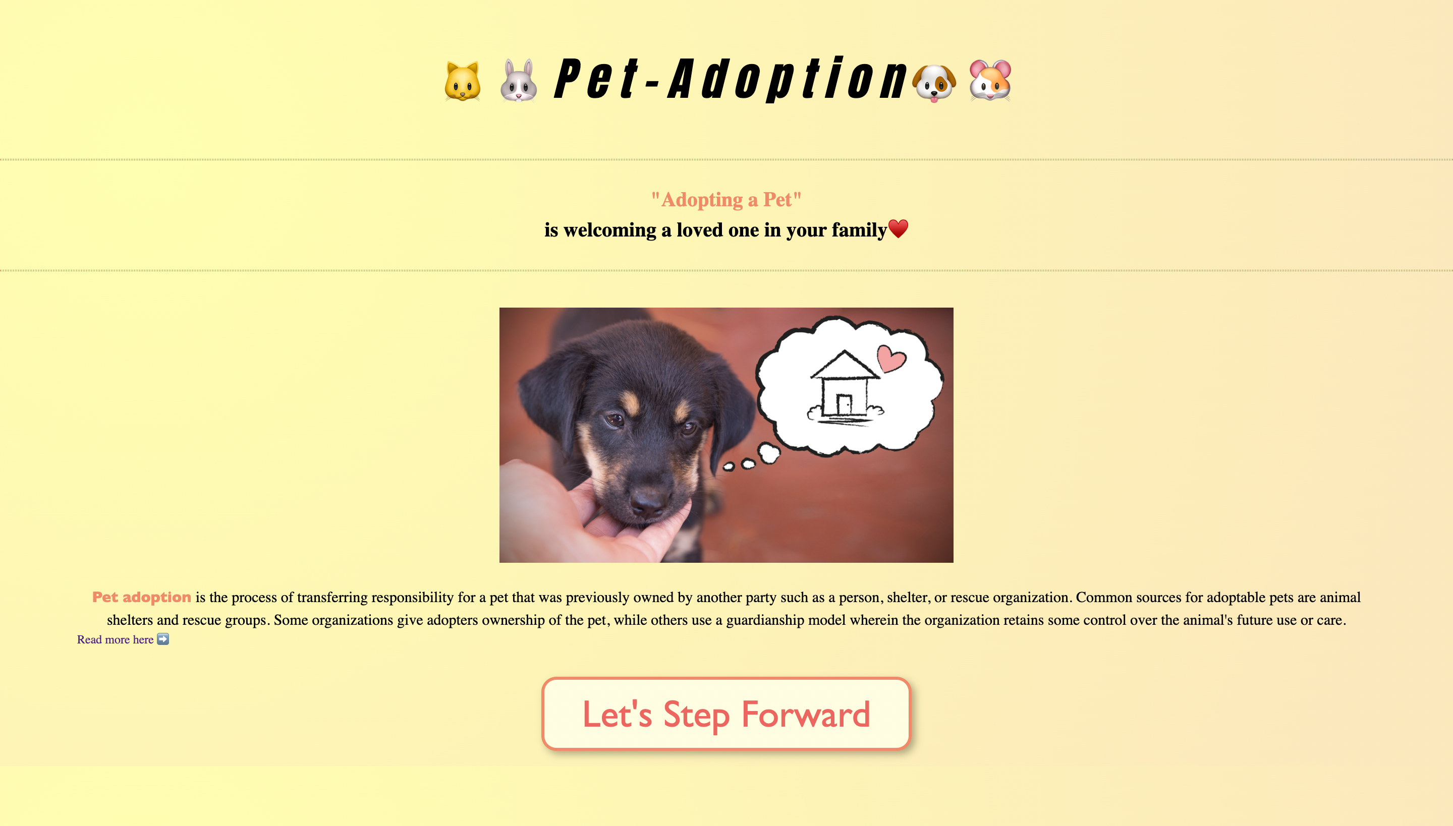 Pet-Adoption/SheCodes Basic Final Project