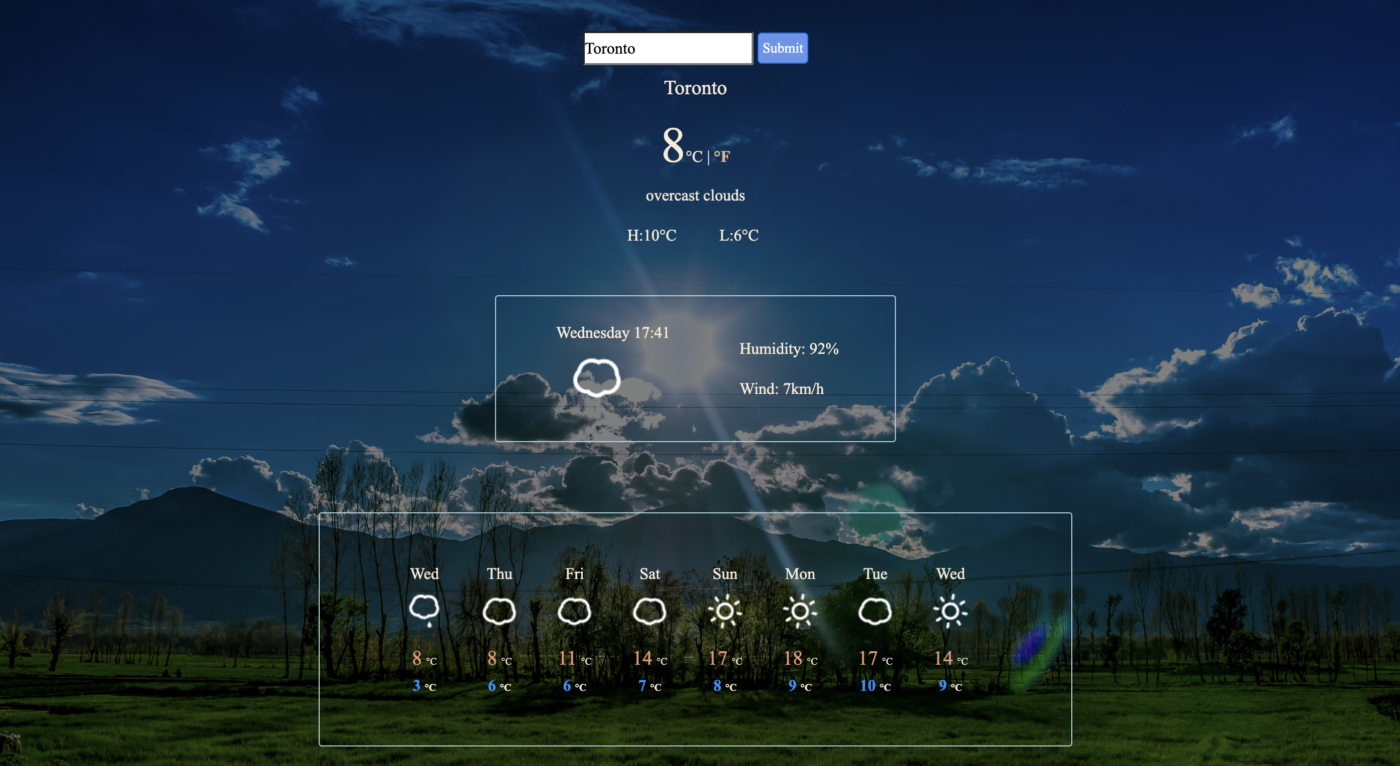 Weather Forcast/SheCodes Plus Final Project